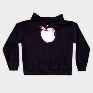 Glitched effect on an apple Kids Hoodie